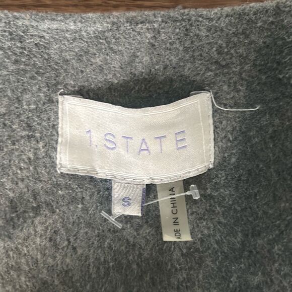 1. State woman's gray wool blend jacket long dress coat woman's‎ small - Picture 5 of 8